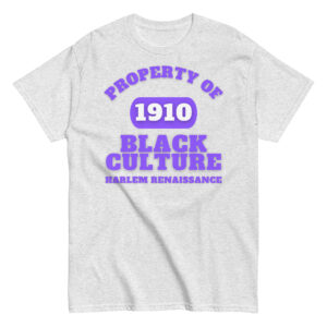 Men's classic tee Property-Of-Black-Culture-Alfa-Black(1910)Harlem-Renaissance-in-Purple-Letters