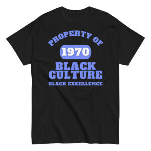 Men's classic tee Property-Of-Black-Culture-Alfa-Black(1970)-Excellence-in-Royal-Blue-Letters