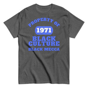 Men's classic tee Property-Of-Black-Culture-Alfa-(1971-Black-Mecca)-in-Royal-Blue