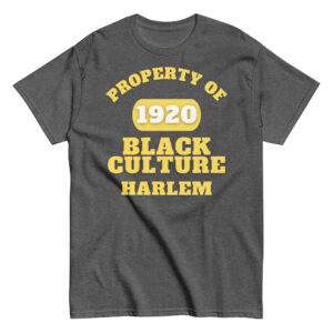 Men's classic tee Property-Of-Black-Culture-Alfa-(1920-Harlem)-in-Yellow-Letters