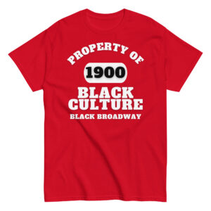 Men's classic tee Property-Of-Black-Culture-Alfa-Black(1900)-Black-Broadway-in-White-Letters