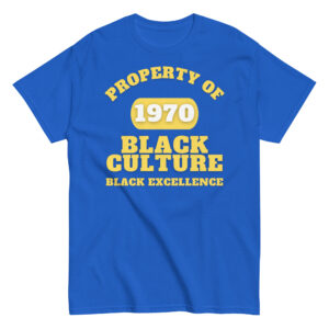 Men's classic tee Property-Of-Black-Culture-Alfa-Black(1970)-Excellence-in-Yellow-Letters