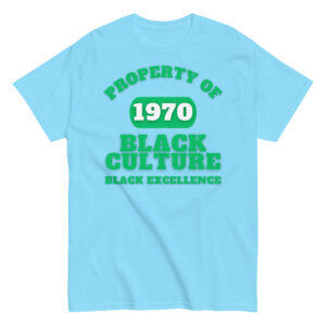 Men's classic tee Property-Of-Black-Culture-Alfa-Black(1970)-Excellence-in-Green-Letters