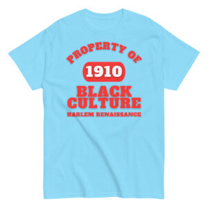 Men's classic tee Property-Of-Black-Culture-Alfa-Black(1910)Harlem-Renaissance-in-Red-Letters