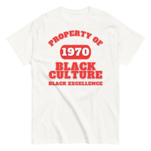Men's classic tee Property-Of-Black-Culture-Alfa-Black(1970)-Excellence-in-Red-Letters