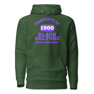 Unisex Hoodie Property-Of-Black-Culture-Alfa-Black(1900)-Black-Broadway-in-Purple-Letters
